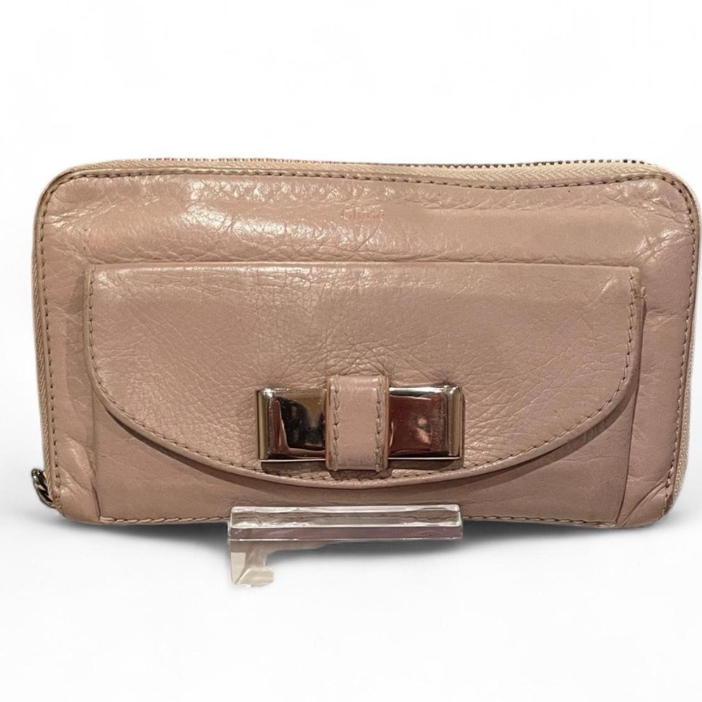Chloé Bow Zip Leather Long Wallet - Picture 3 of 10